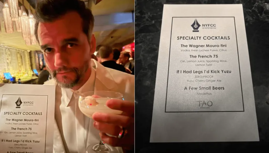 Wagner Moura vira nome de drink em premiação de cinema em Nova York